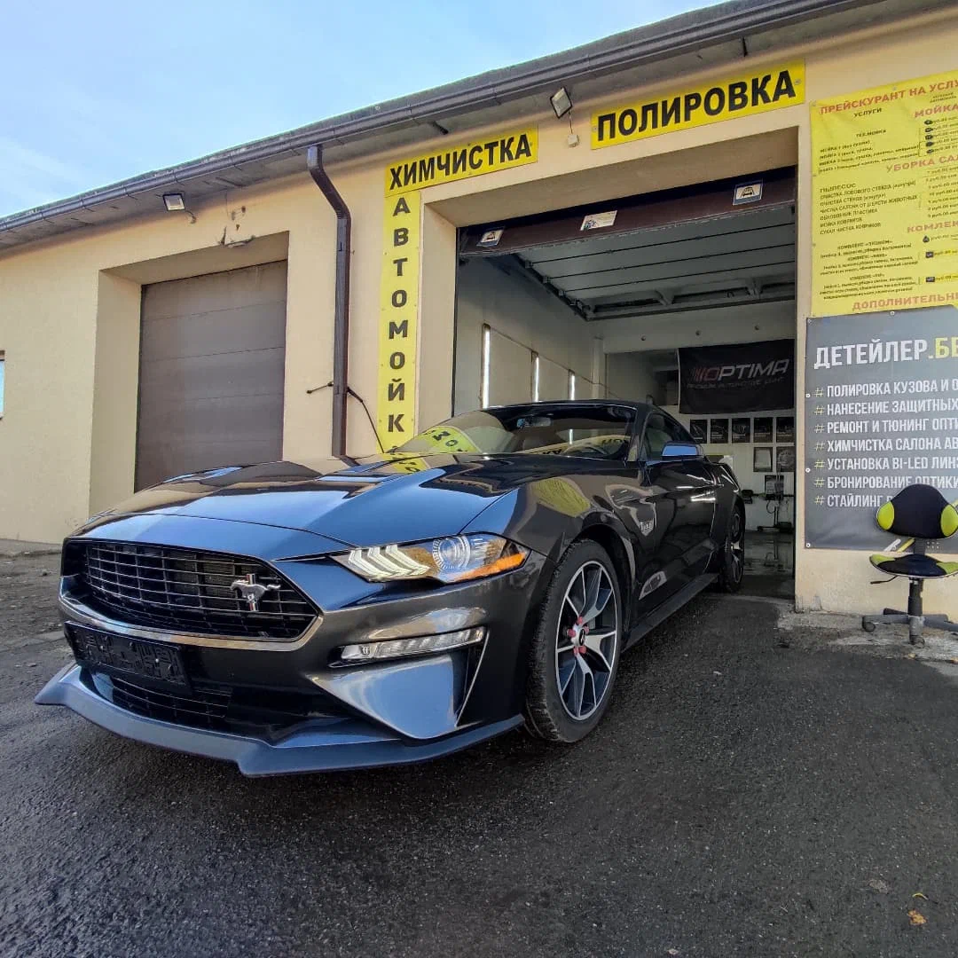 Ford Mustang S550 рестайлинг после полировки кузова в detailer.by